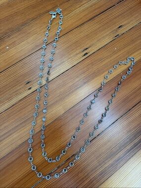 SHAY Long Station Link crystal Necklace